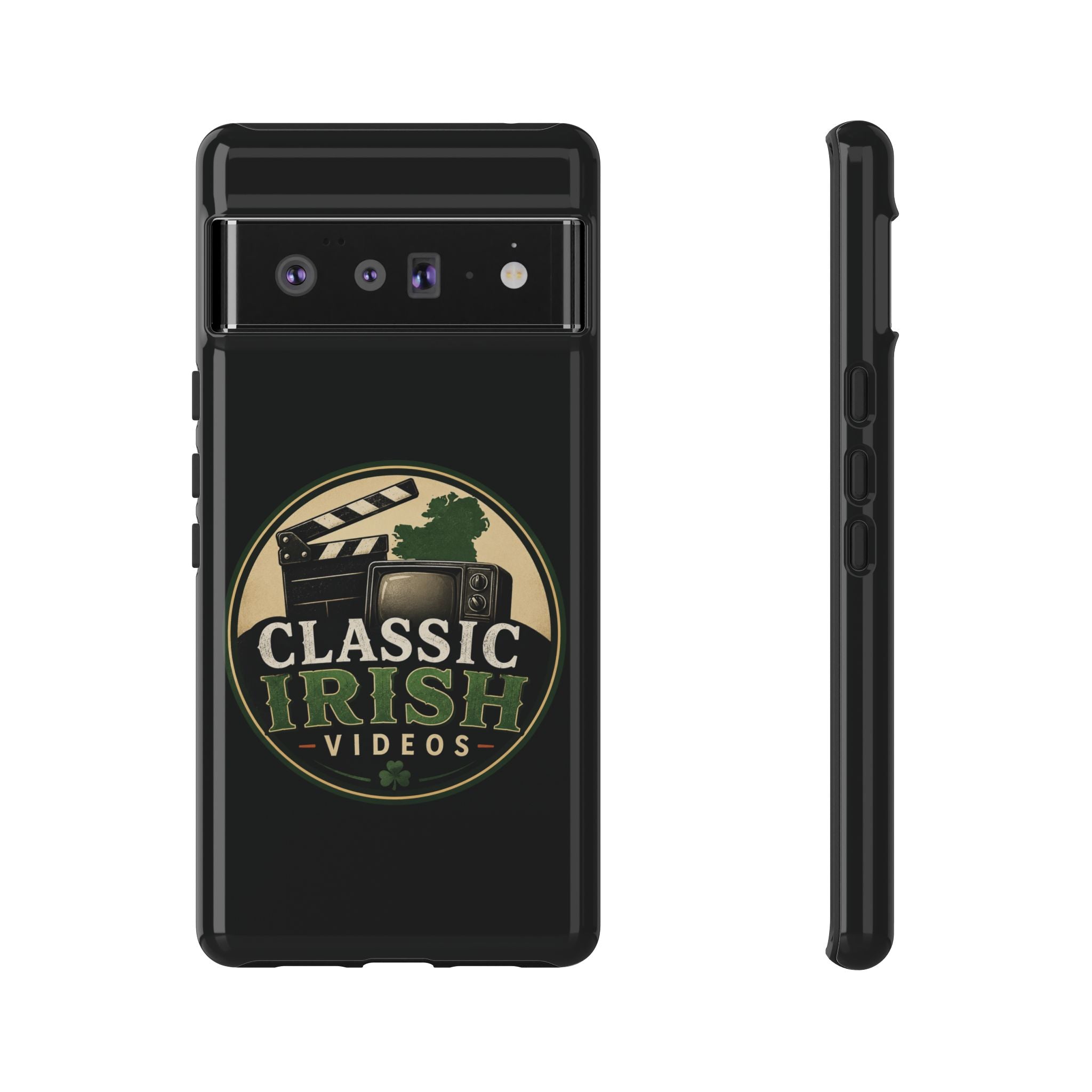 Classic Irish Videos Phone Case – Vintage Film Reel Irish Logo Protective Cover