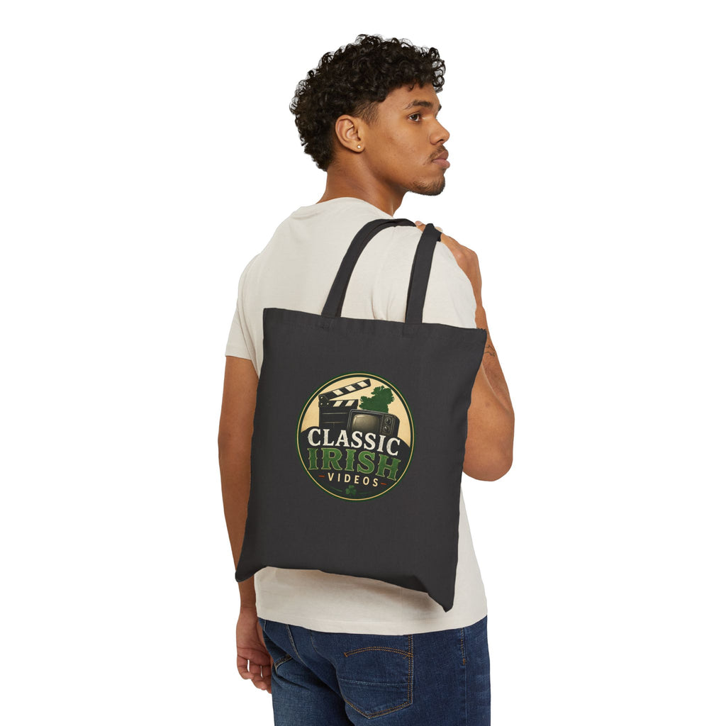 Classic Irish Videos Canvas Tote Bag — Vintage Film Logo Reusable Shopper