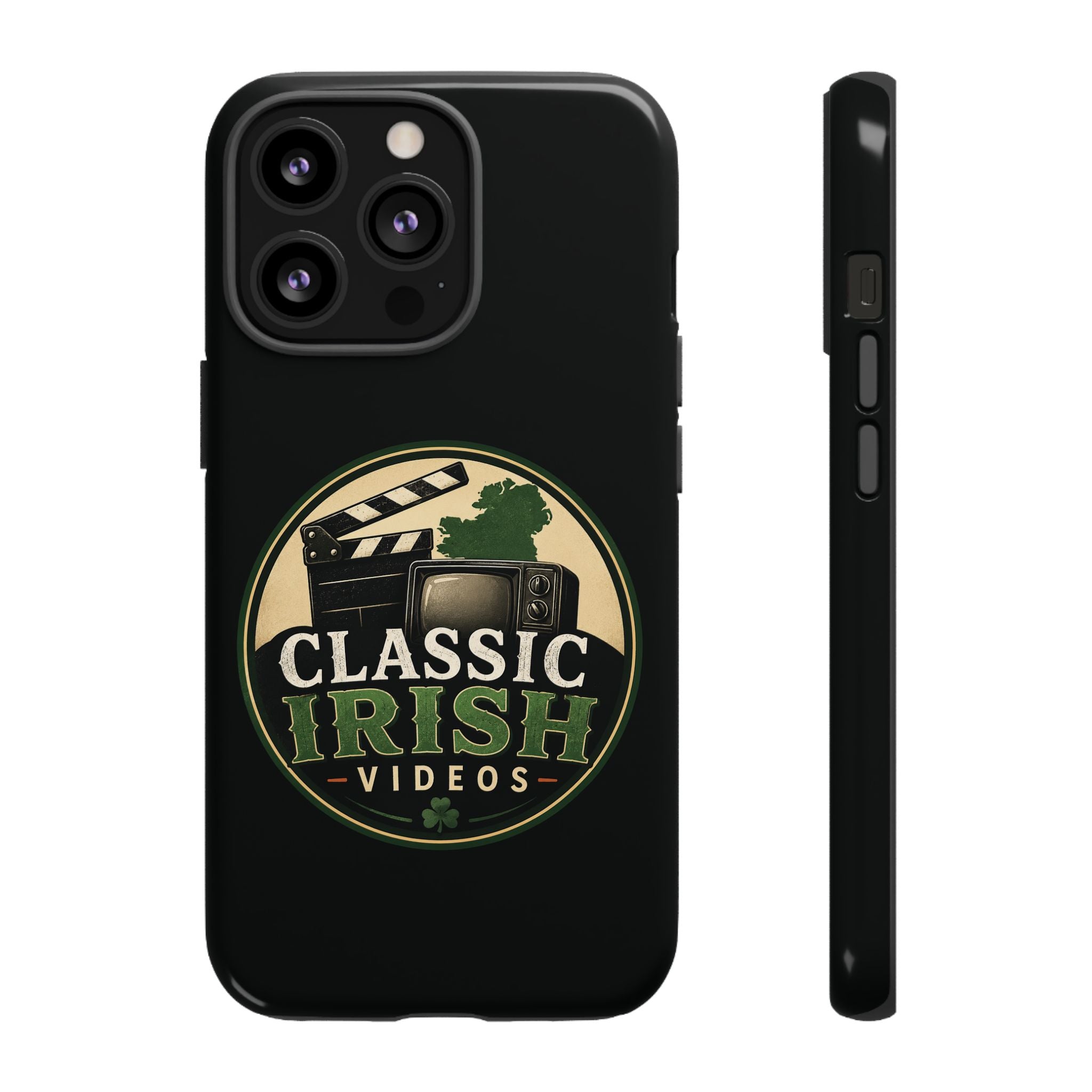 Classic Irish Videos Phone Case – Vintage Film Reel Irish Logo Protective Cover