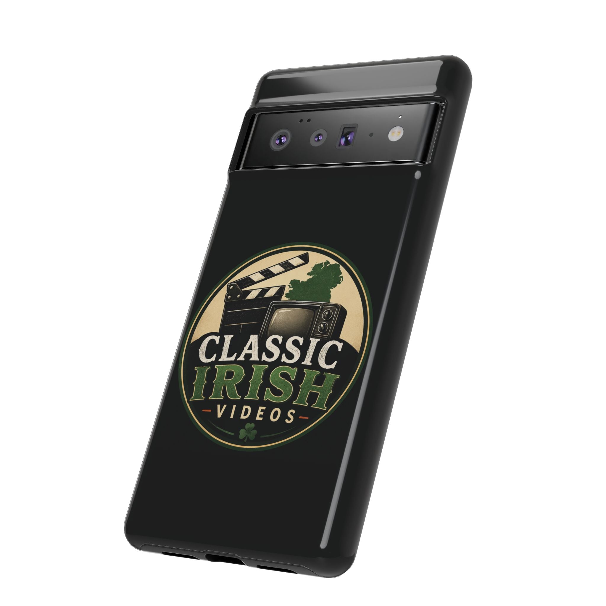 Classic Irish Videos Phone Case – Vintage Film Reel Irish Logo Protective Cover