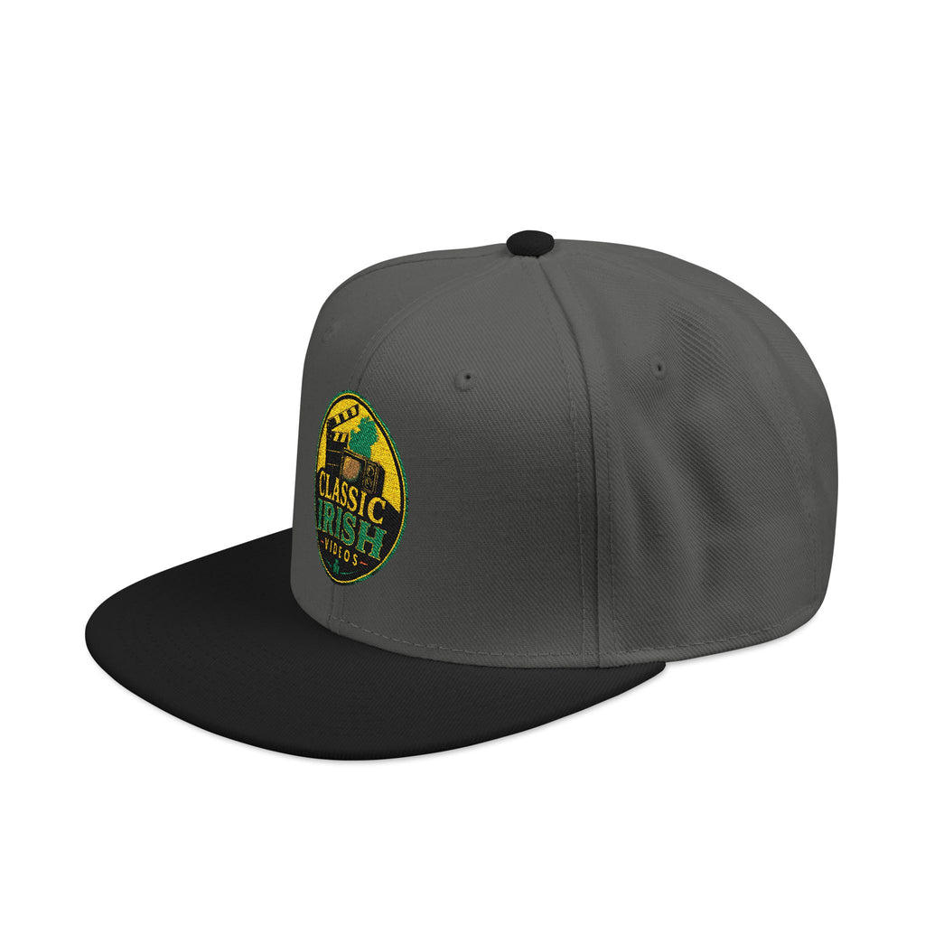 Embroidered Snapback Hat — Retro Green & Yellow Crest Patch
