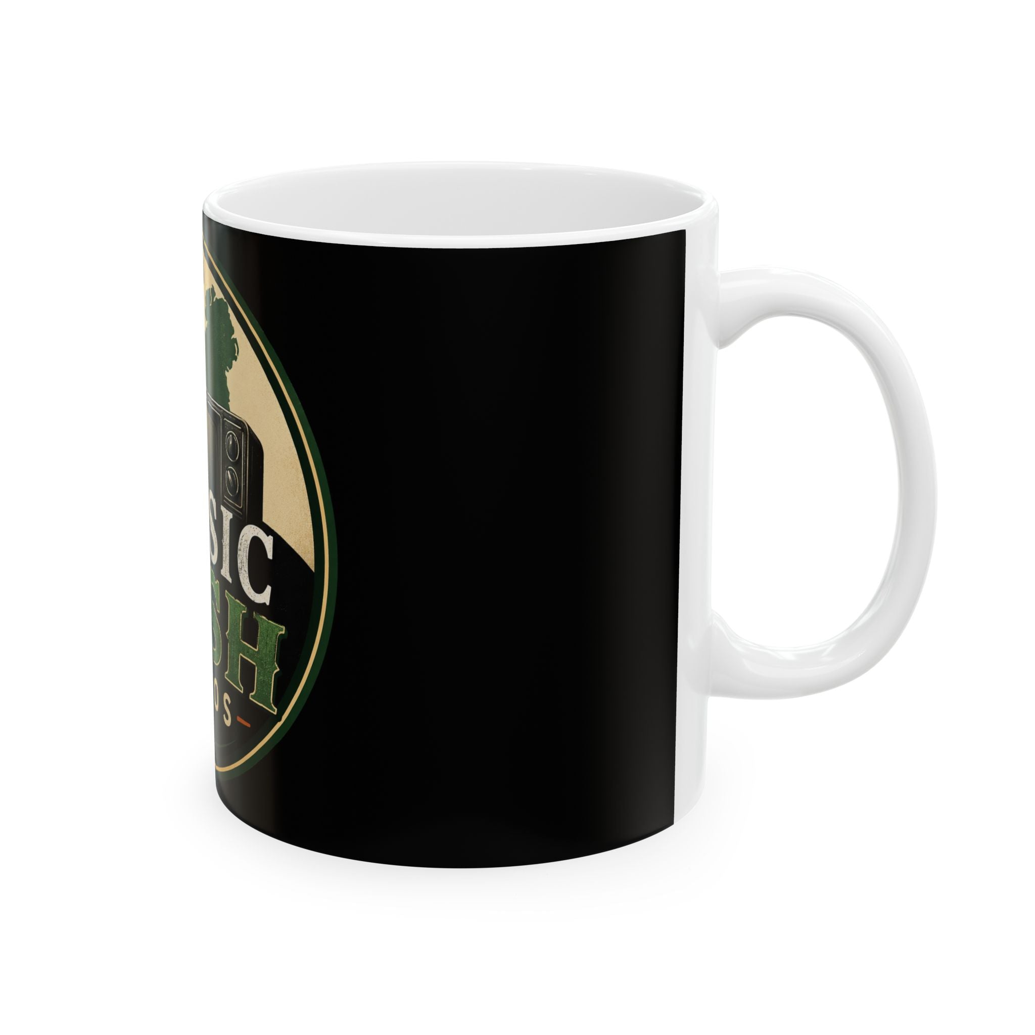 Classic Irish Videos Ceramic Mug – Retro TV & Clapperboard St. Patrick’s Coffee Cup