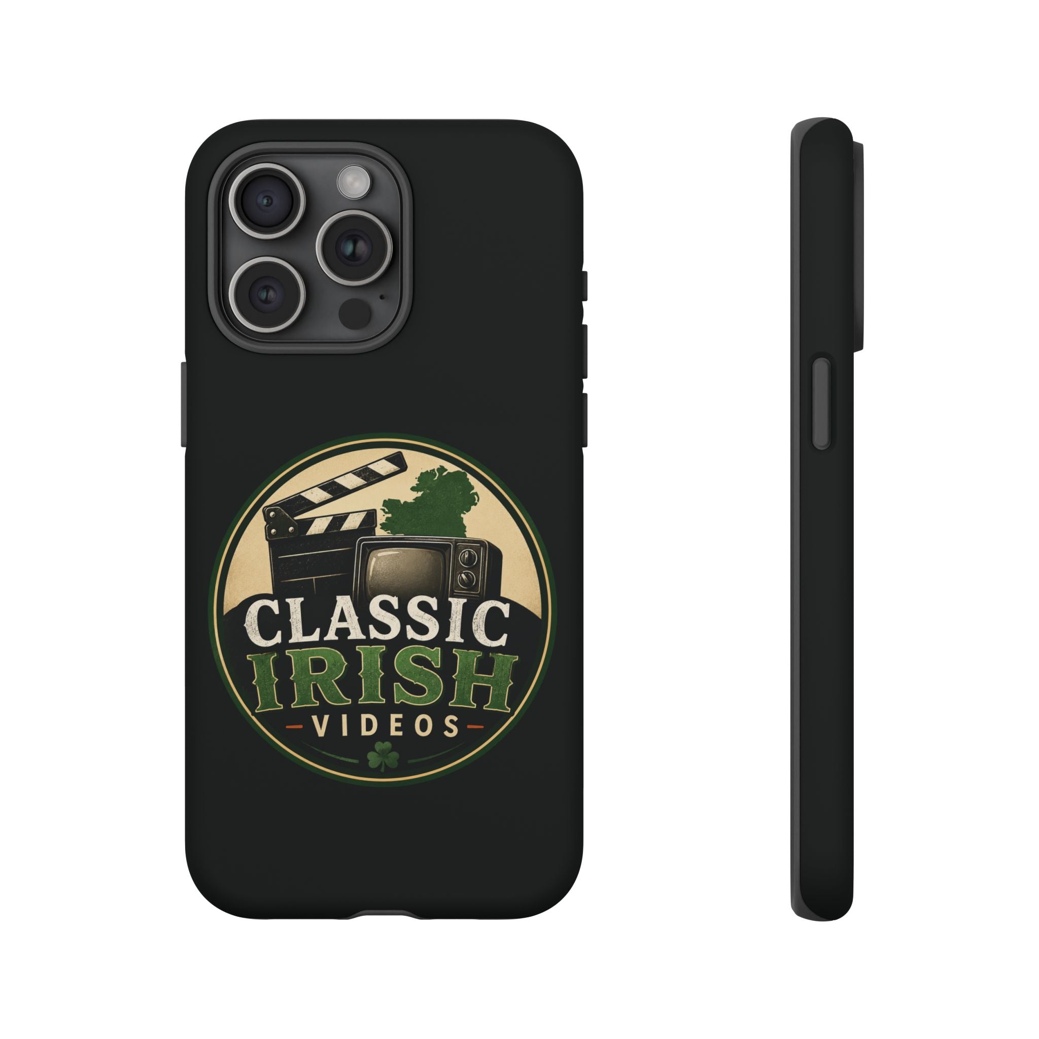 Classic Irish Videos Phone Case – Vintage Film Reel Irish Logo Protective Cover
