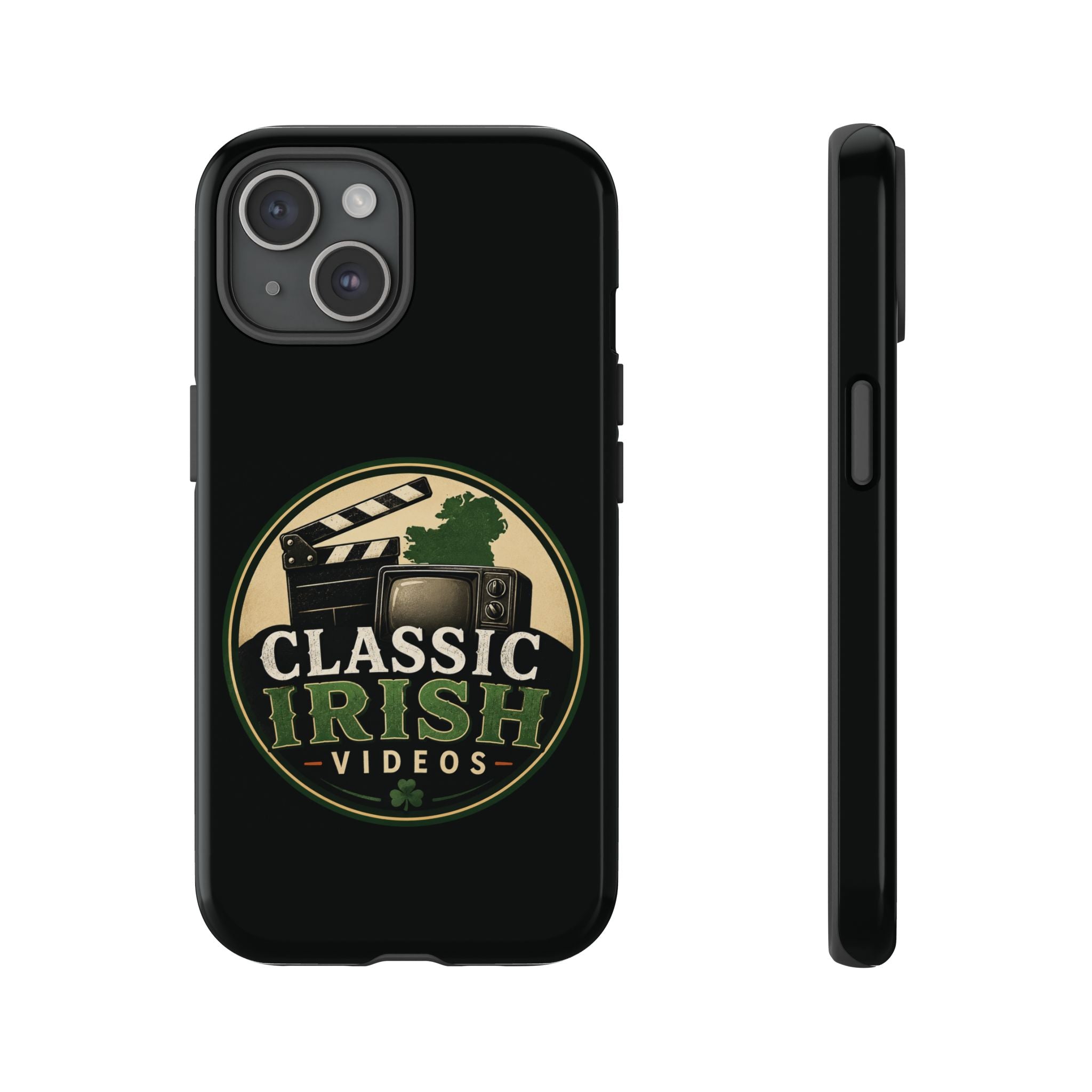 Classic Irish Videos Phone Case – Vintage Film Reel Irish Logo Protective Cover