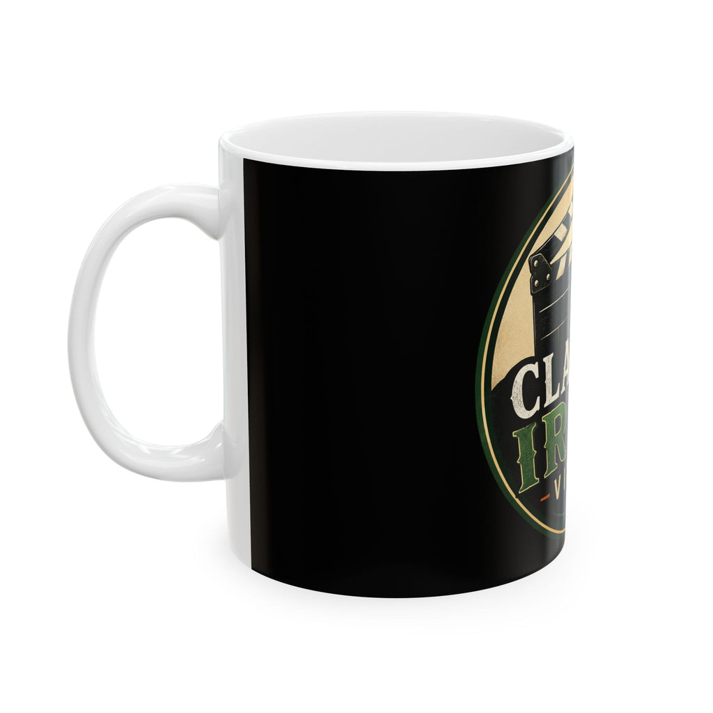 Classic Irish Videos Ceramic Mug – Retro TV & Clapperboard St. Patrick’s Coffee Cup