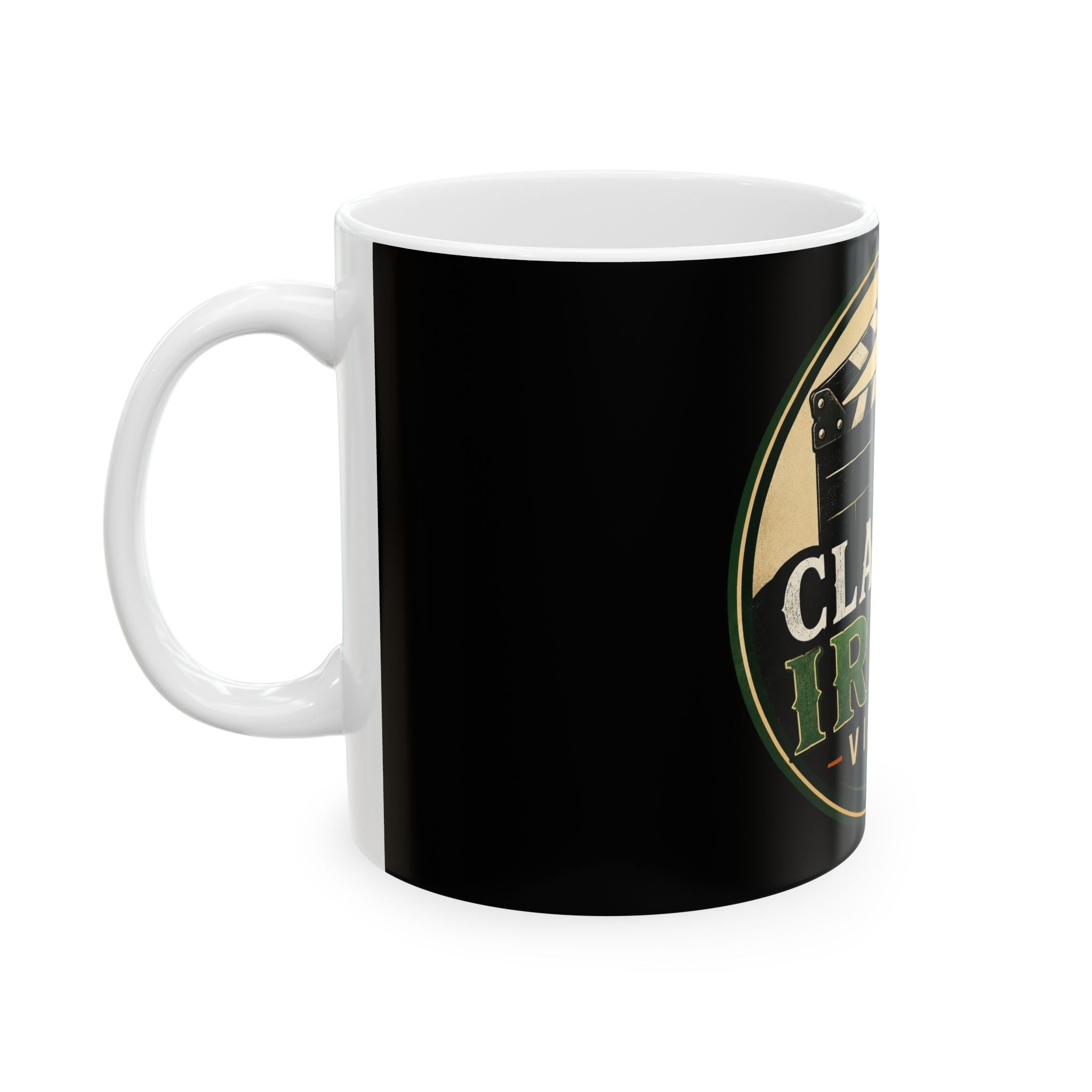 Classic Irish Videos Ceramic Mug – Retro TV & Clapperboard St. Patrick’s Coffee Cup