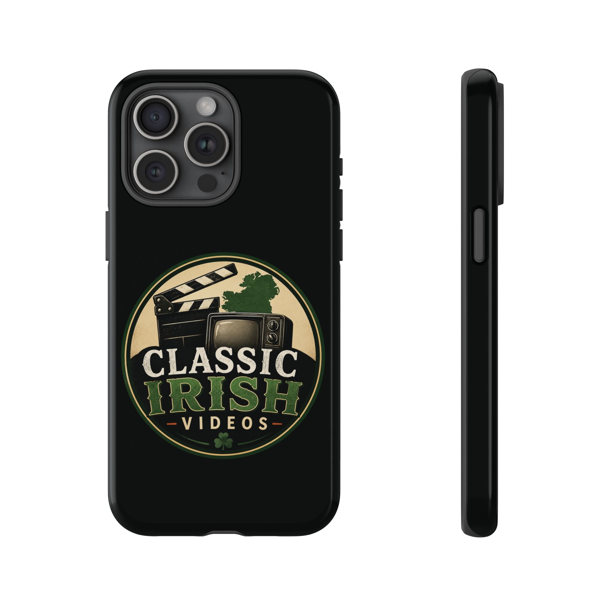 Classic Irish Videos Phone Case – Vintage Film Reel Irish Logo Protective Cover