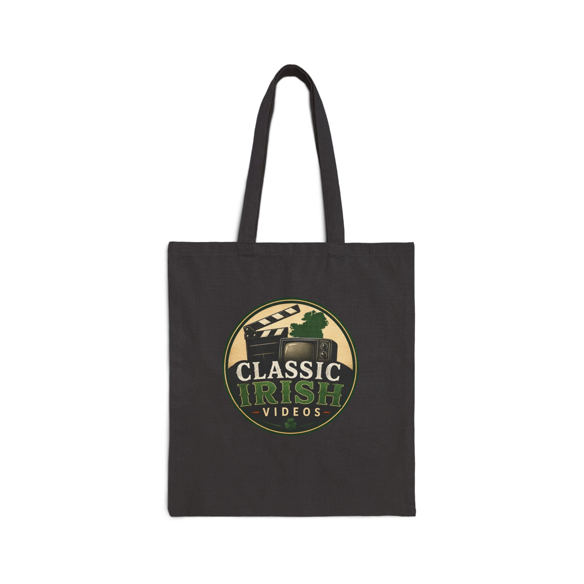 Classic Irish Videos Canvas Tote Bag — Vintage Film Logo Reusable Shopper