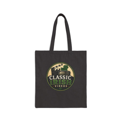 Classic Irish Videos Canvas Tote Bag — Vintage Film Logo Reusable Shopper